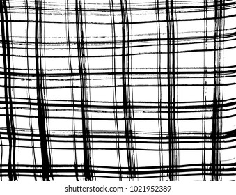 Brush stroke pattern. Watercolor. Grunge check.