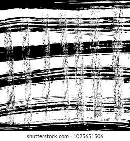 Brush stroke pattern. Watercolor. Grunge check.