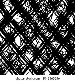 Brush stroke pattern. Watercolor. Grunge check.
