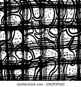 Brush stroke pattern. Watercolor. Grunge check.