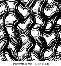 Brush stroke pattern. Watercolor. Grunge check.