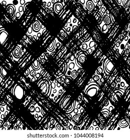 Brush stroke pattern. Watercolor. Grunge check.