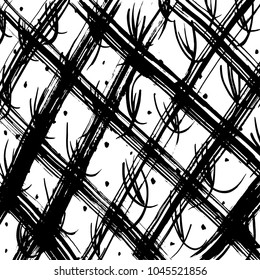 Brush stroke pattern. Watercolor. Grunge check.