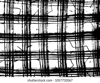 Brush stroke pattern. Watercolor. Grunge check.