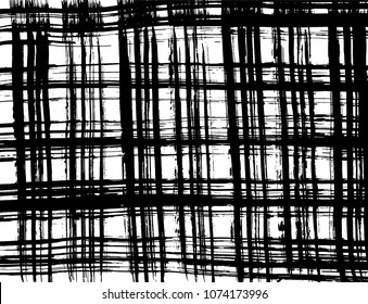 Brush stroke pattern. Watercolor. Grunge check.