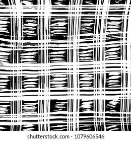 Brush stroke pattern. Watercolor. Grunge check.