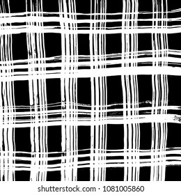 Brush stroke pattern. Watercolor. Grunge check.