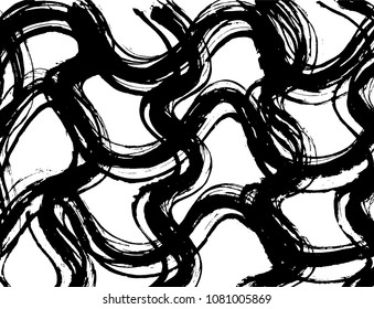 Brush stroke pattern. Watercolor. Grunge check.