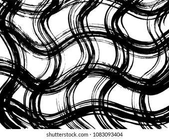 Brush stroke pattern. Watercolor. Grunge check.