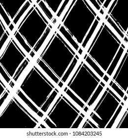 Brush stroke pattern. Watercolor. Grunge check.