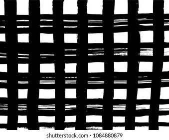 Brush stroke pattern. Watercolor. Grunge check.
