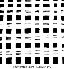 Brush stroke pattern. Watercolor. Grunge check.