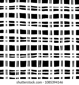 Brush stroke pattern. Watercolor. Grunge check.