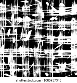 Brush stroke pattern. Watercolor. Grunge check.