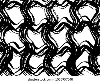 Brush stroke pattern. Watercolor. Grunge check.