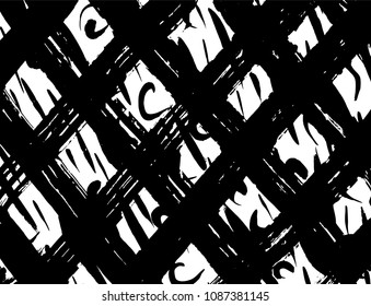 Brush stroke pattern. Watercolor. Grunge check.