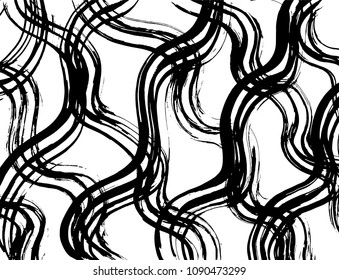 Brush stroke pattern. Watercolor. Grunge check.