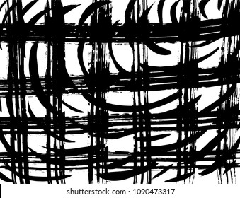 Brush stroke pattern. Watercolor. Grunge check.