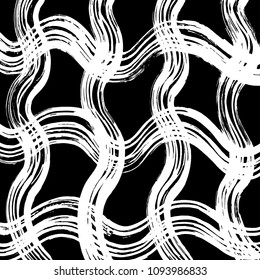 Brush stroke pattern. Watercolor. Grunge check.