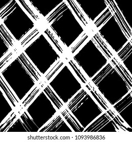 Brush stroke pattern. Watercolor. Grunge check.