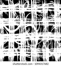 Brush stroke pattern. Watercolor. Grunge check.