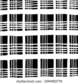 Brush stroke pattern. Watercolor. Grunge check.