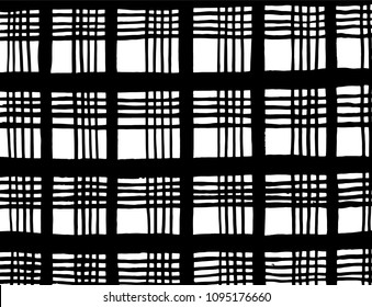 Brush stroke pattern. Watercolor. Grunge check.