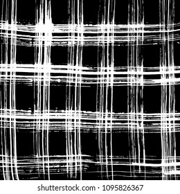 Brush stroke pattern. Watercolor. Grunge check.