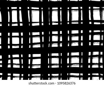 Brush stroke pattern. Watercolor. Grunge check.
