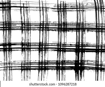 Brush stroke pattern. Watercolor. Grunge check.