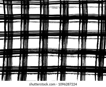 Brush stroke pattern. Watercolor. Grunge check.