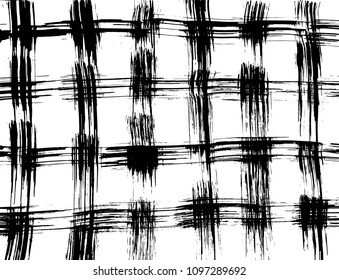 Brush stroke pattern. Watercolor. Grunge check.