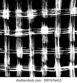 Brush stroke pattern. Watercolor. Grunge check.