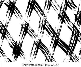 Brush stroke pattern. Watercolor. Grunge check.