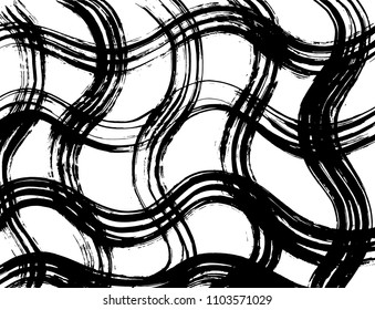 Brush stroke pattern. Watercolor. Grunge check.