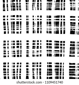 Brush stroke pattern. Watercolor. Grunge check.