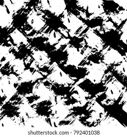 Brush stroke pattern. Watercolor. Grunge check.
