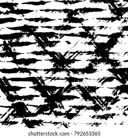 Brush stroke pattern. Watercolor. Grunge check.