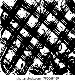 Brush stroke pattern. Watercolor. Grunge check.