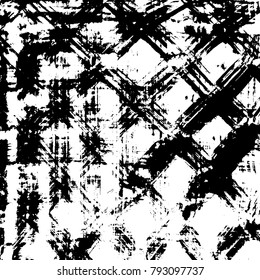 Brush stroke pattern. Watercolor. Grunge check.