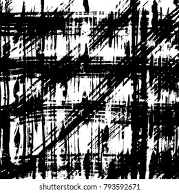 Brush stroke pattern. Watercolor. Grunge check.