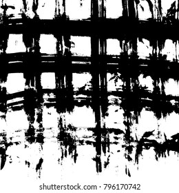 Brush stroke pattern. Watercolor. Grunge check.