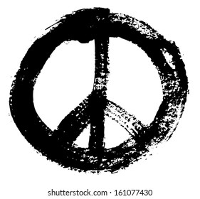 Brush stroke peace sign.