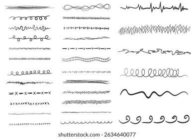 Brush stroke with pen sketch underline swoop abstract swirl handwritten line crayon vintage drawing design web background graphic decoration visual content