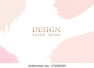 Brush stroke pink and nude abstract  pattern design. Vector brush stroke abstract pattern.  Minimal design abstract vector pattern. 