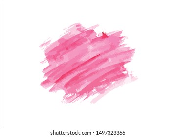 brush stroke pink watercolor.vector creative illustration.
