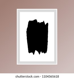 Brush stroke poster in black for interior decor. Gallery wall art with Scandinavian design.