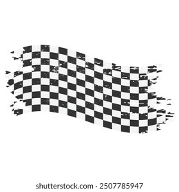 Brush Stroke Race Flag On White Background Vector Design.