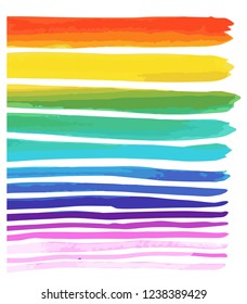 Brush stroke Rainbow Color on White background