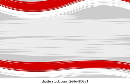 Brush stroke red and white flag elements arranged for indonesia independence day background theme